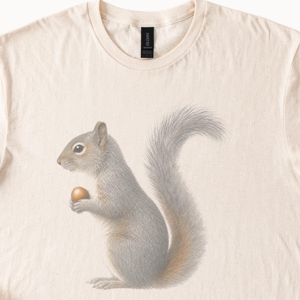 Squirrel Holding Acorn Graphic Tee